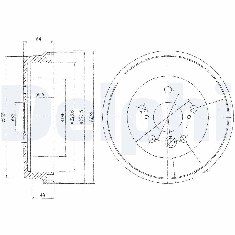 DELPHI Fékdob BF495_DEL