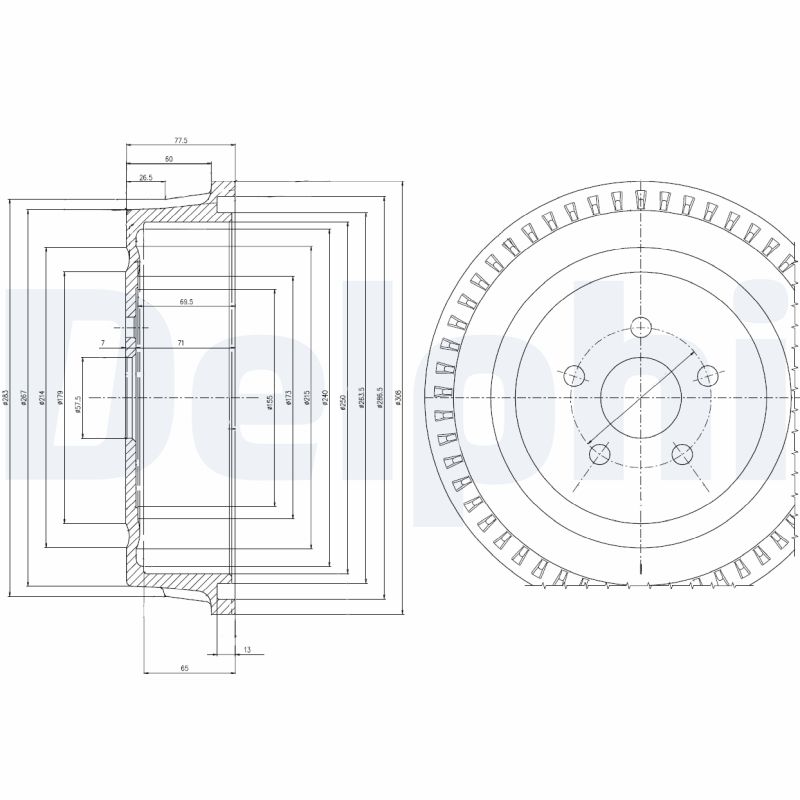 DELPHI Fékdob BF515_DEL