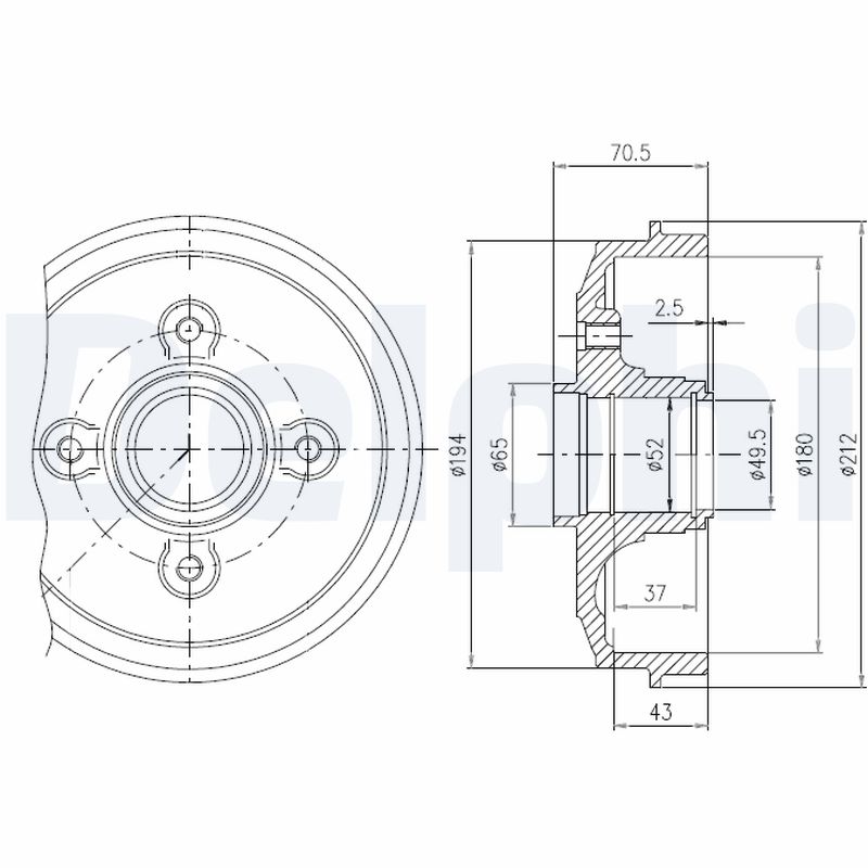 DELPHI Fékdob BFR190_DEL