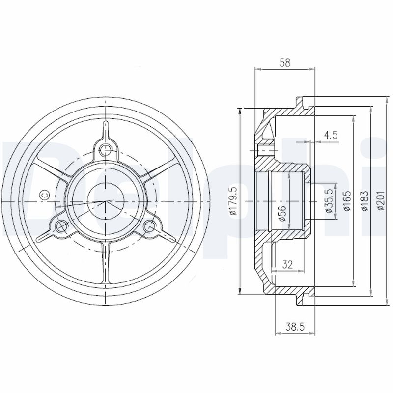 DELPHI Fékdob BFR267_DEL