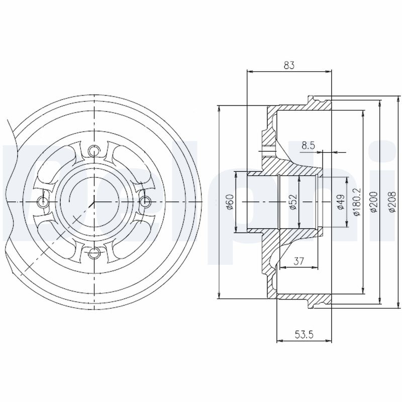 DELPHI Fékdob BFR272_DEL