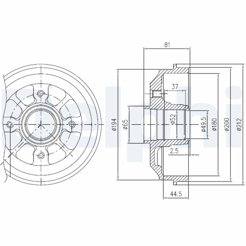 DELPHI Fékdob BFR282_DEL