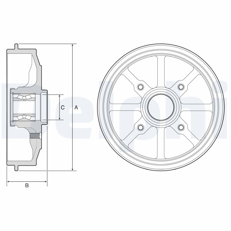 DELPHI Fékdob BFR484_DEL