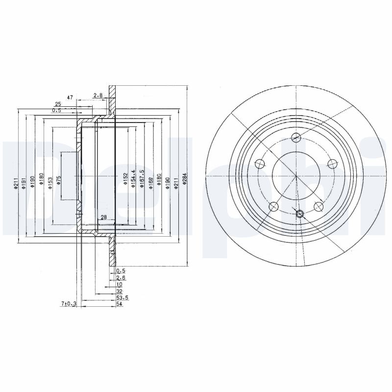 DELPHI BG2211_DEL Hátsó féktárcsa