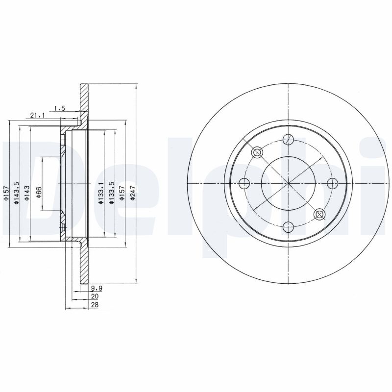 DELPHI BG2213_DEL Első féktárcsa