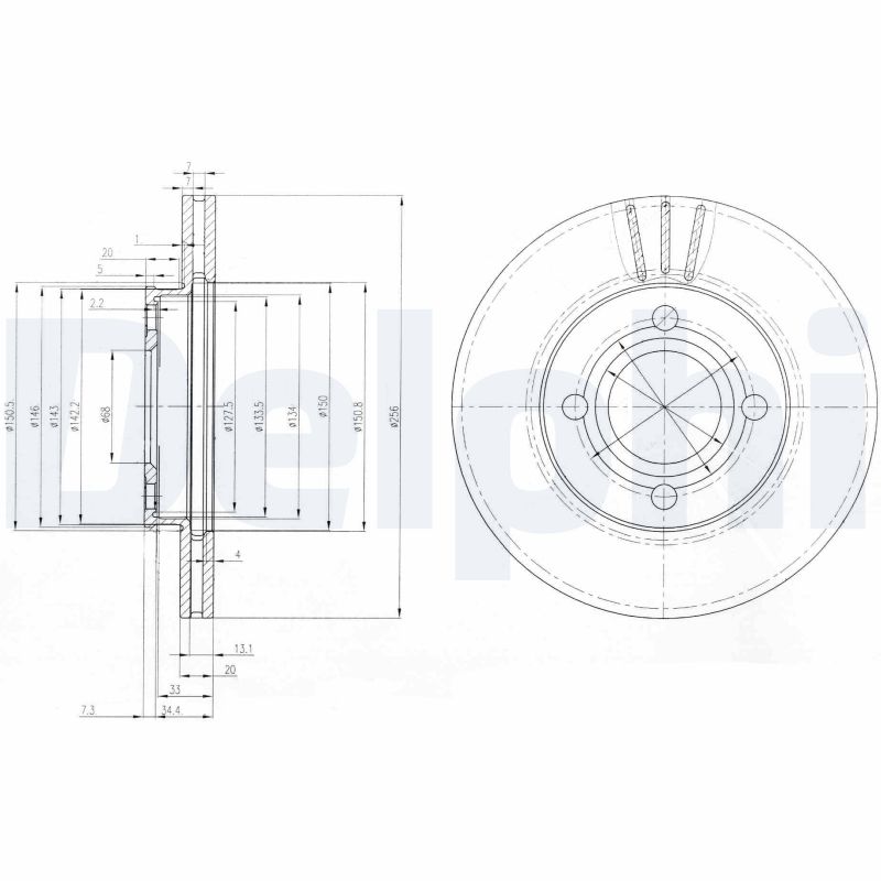 DELPHI Első féktárcsa BG2333_DEL