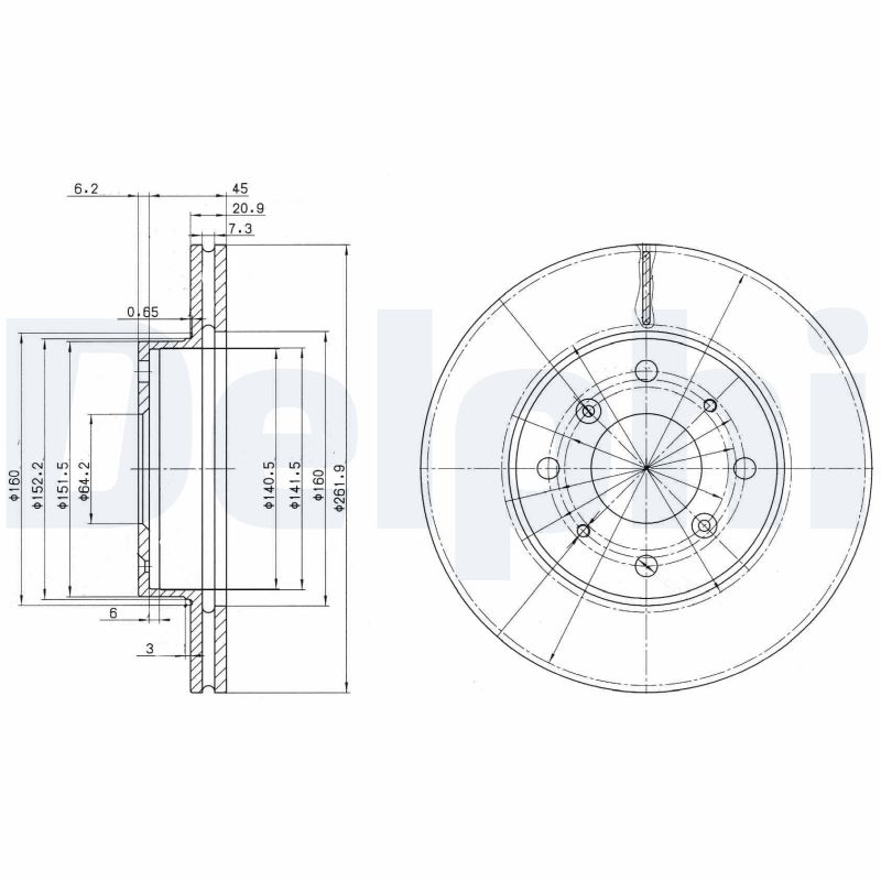 DELPHI Első féktárcsa BG2336_DEL