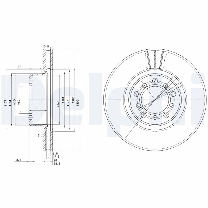 DELPHI Első féktárcsa BG2372_DEL