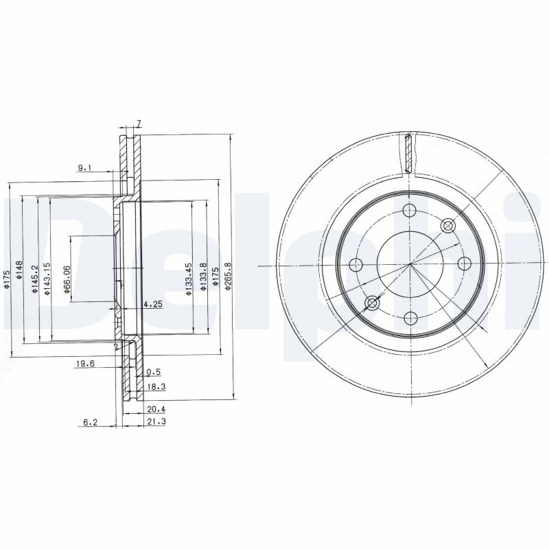 DELPHI Első féktárcsa BG2387C_DEL