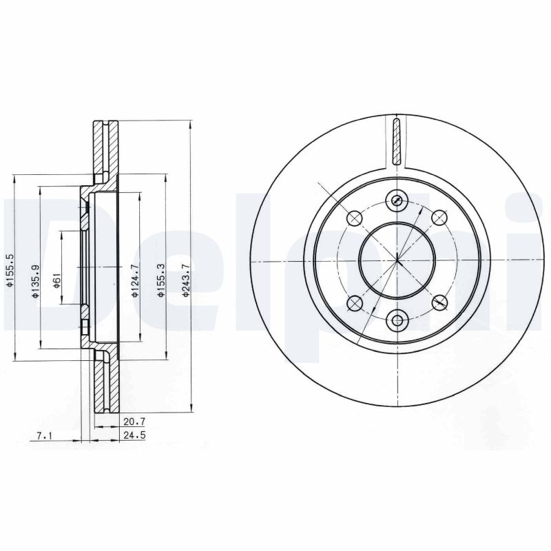 DELPHI Első féktárcsa BG2403_DEL