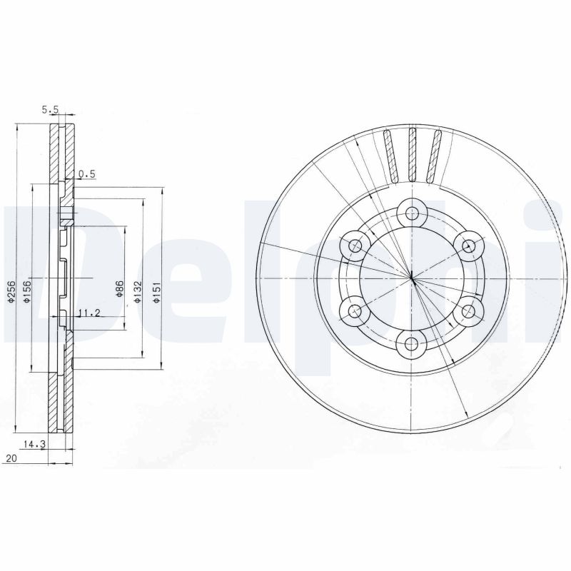 DELPHI Első féktárcsa BG2416_DEL