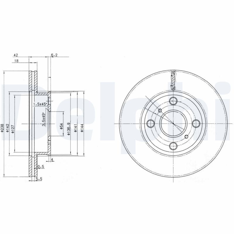 DELPHI Első féktárcsa BG2424_DEL