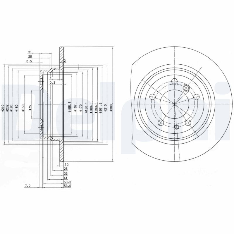 DELPHI Hátsó féktárcsa BG2431_DEL