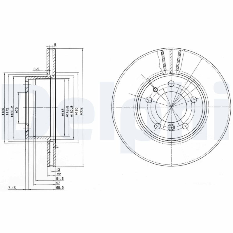 DELPHI Első féktárcsa BG2433_DEL