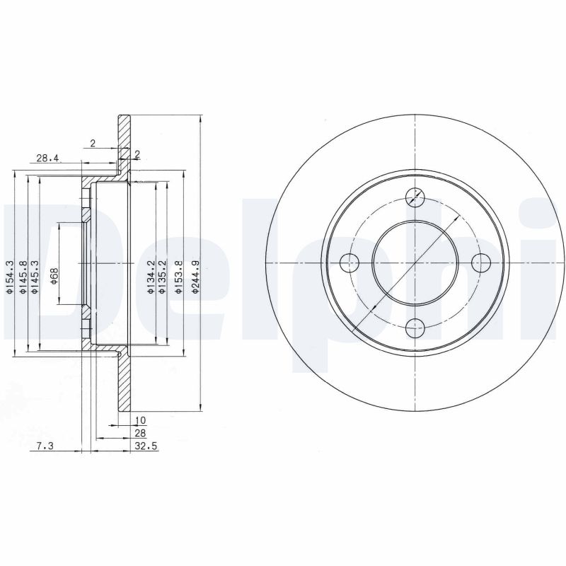 DELPHI BG2517_DEL Hátsó féktárcsa