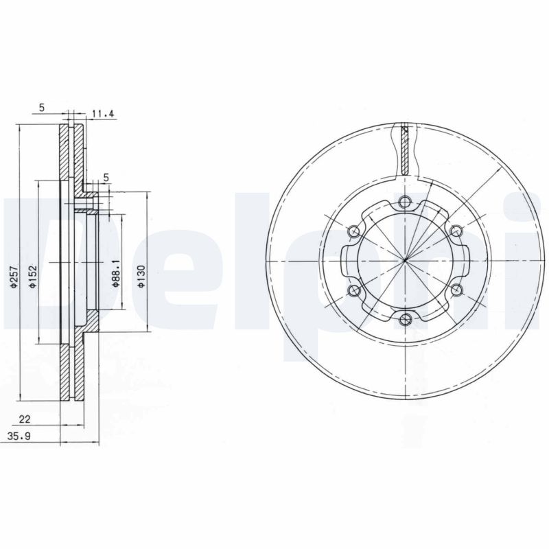 DELPHI Első féktárcsa BG2524_DEL