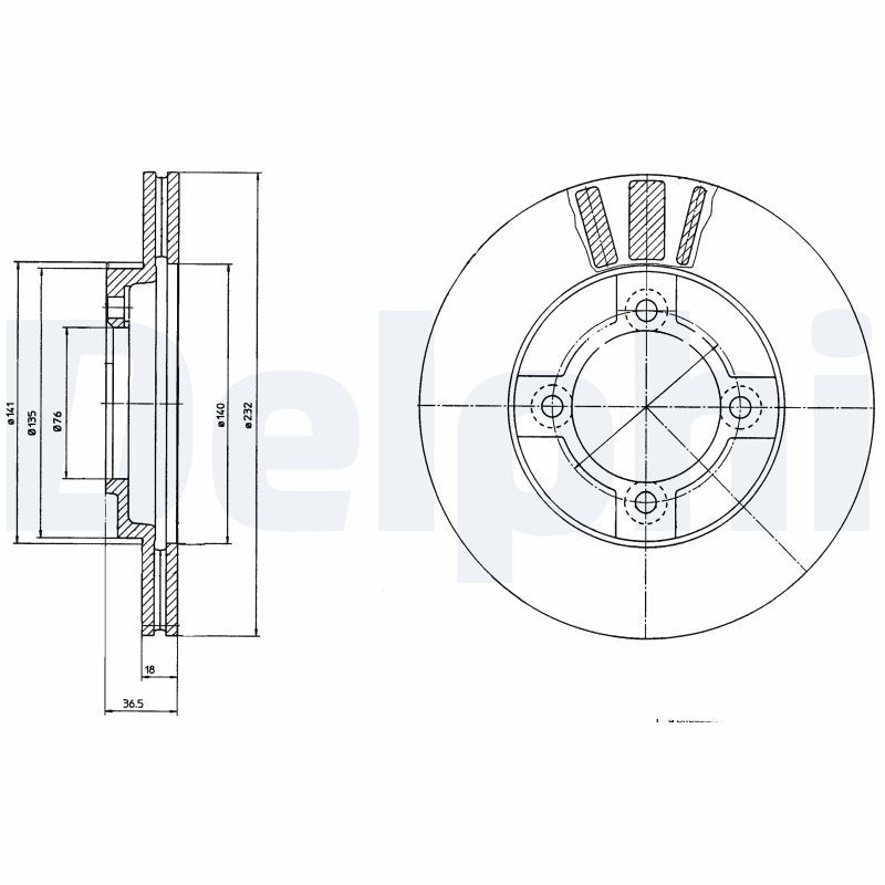 DELPHI Első féktárcsa BG2564_DEL