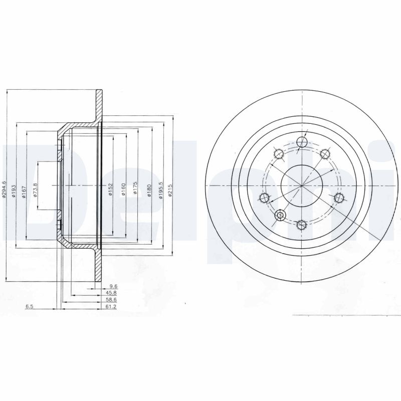 DELPHI Hátsó féktárcsa BG2614_DEL