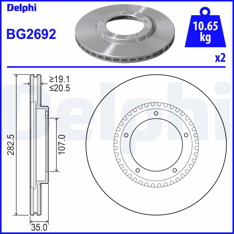 DELPHI Első féktárcsa BG2692_DEL