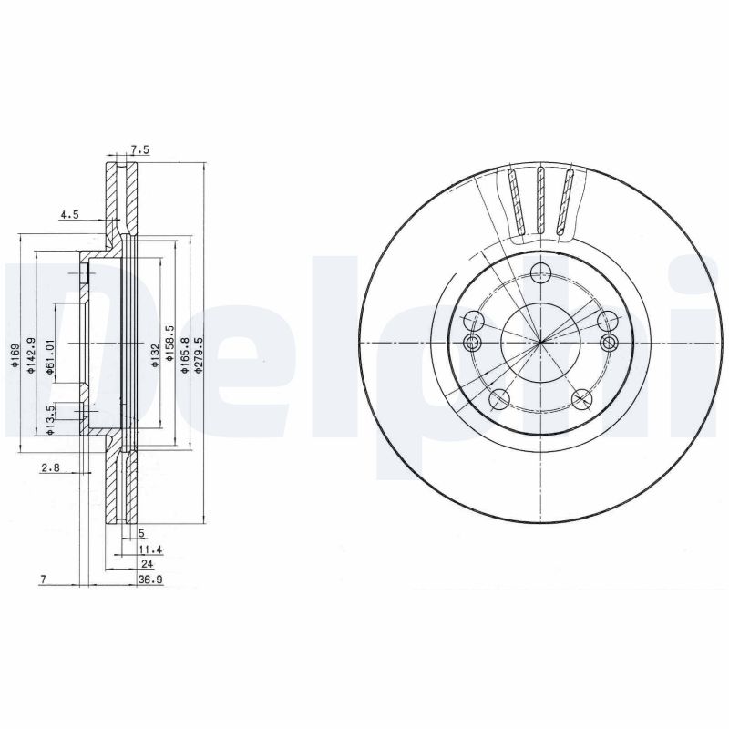 DELPHI Első féktárcsa BG2697_DEL