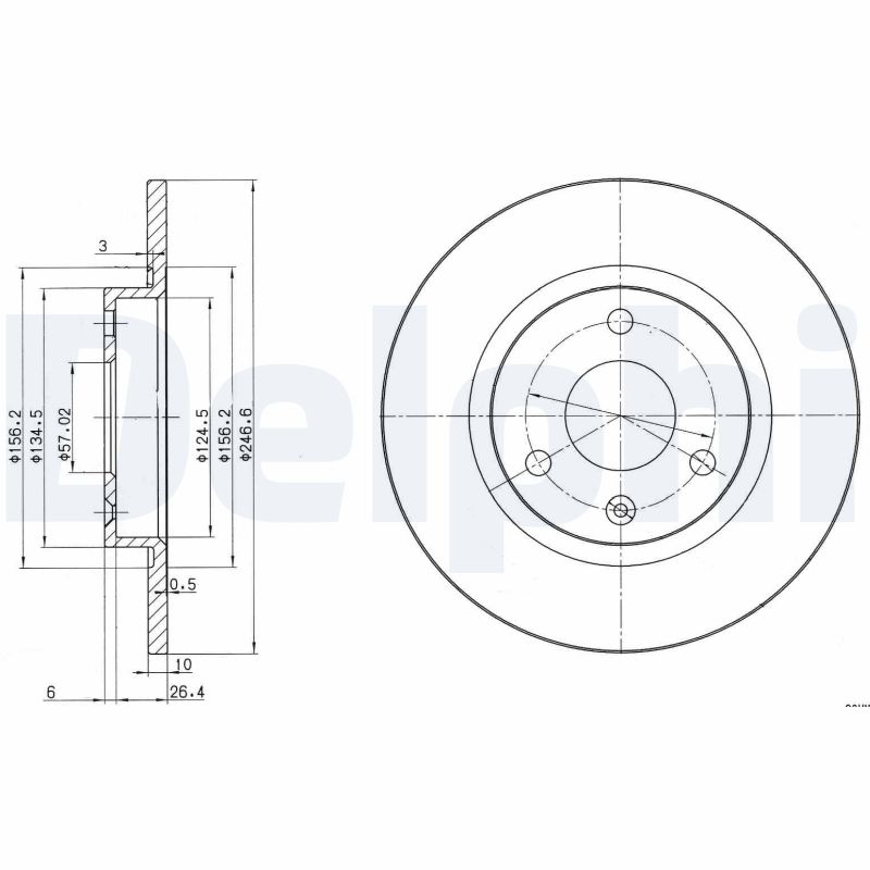 DELPHI Első féktárcsa BG2724_DEL