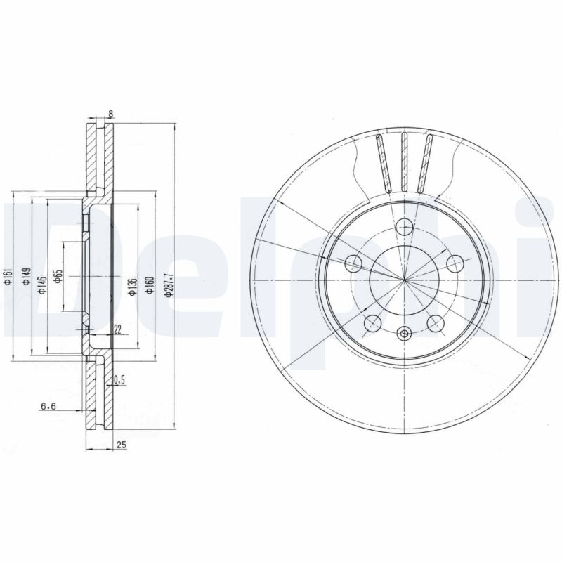 DELPHI Első féktárcsa BG2729_DEL