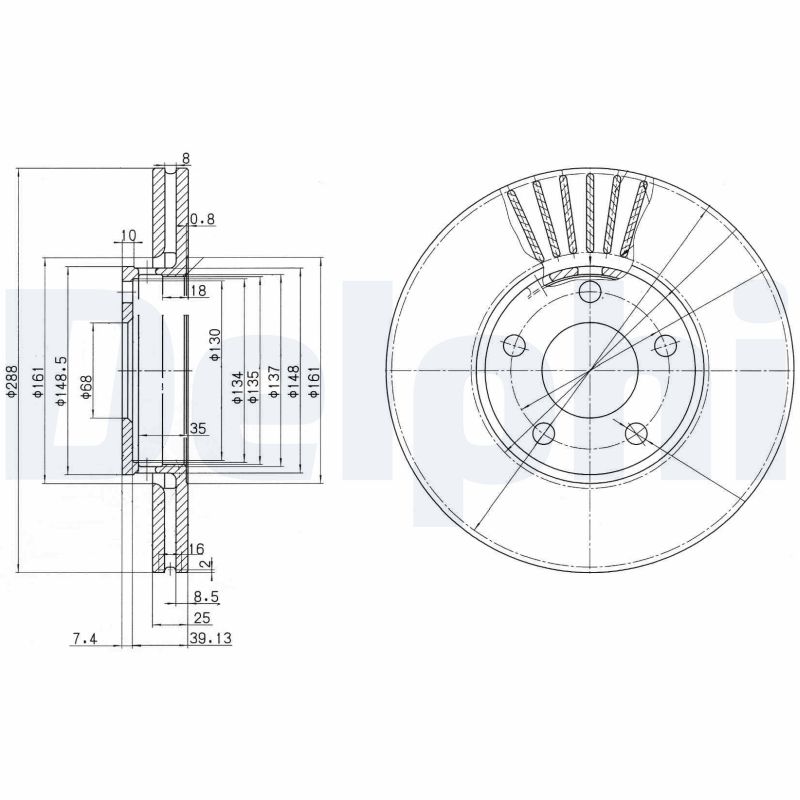 DELPHI Első féktárcsa BG2745_DEL