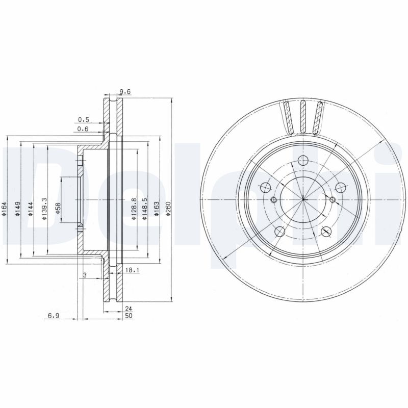 DELPHI Első féktárcsa BG2767_DEL