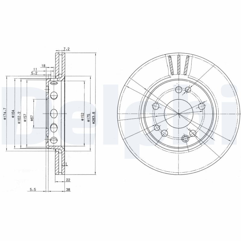 DELPHI Első féktárcsa BG2771_DEL