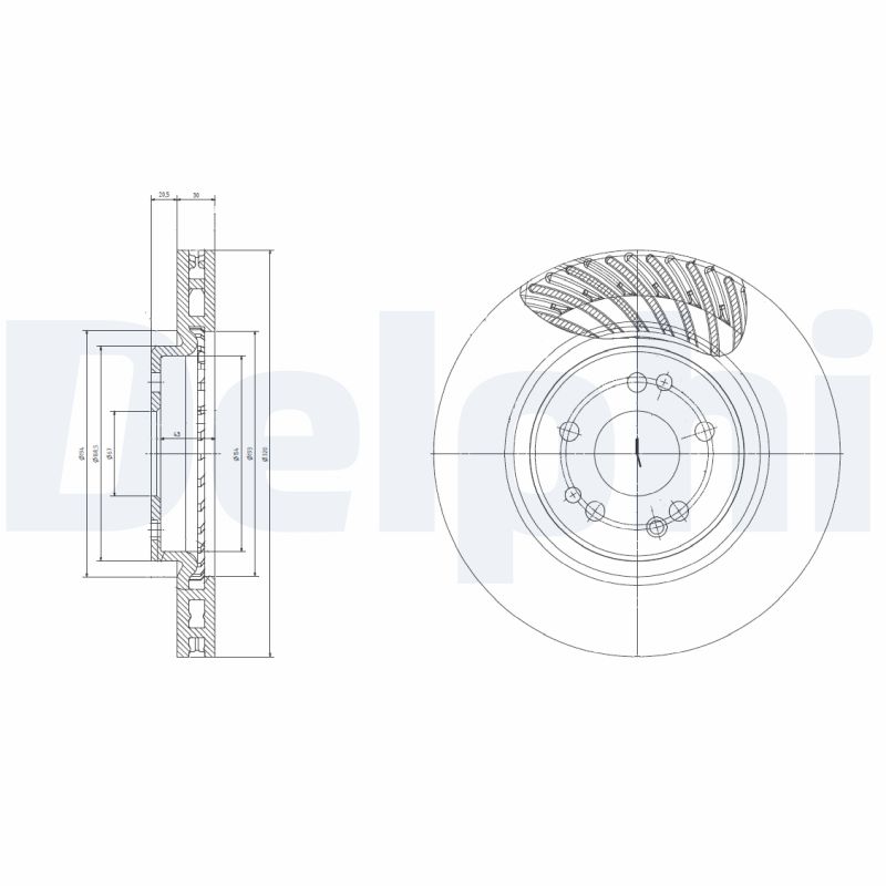 DELPHI Első féktárcsa BG2775_DEL