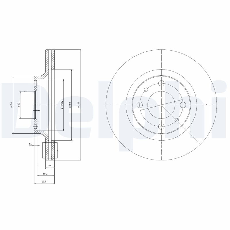 DELPHI BG2825_DEL Első féktárcsa