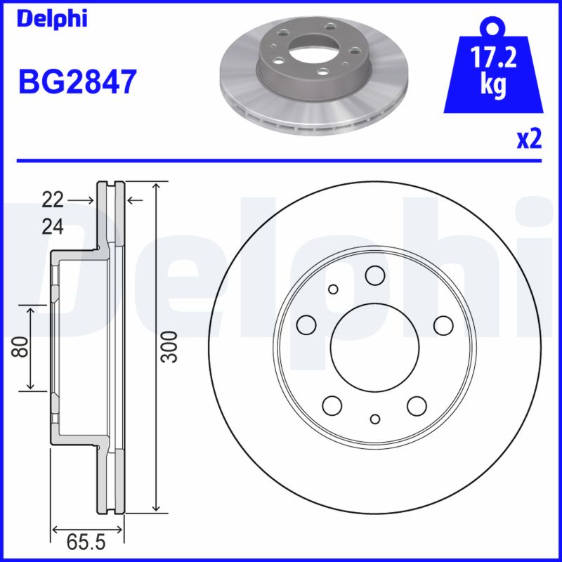 DELPHI Első féktárcsa BG2847_DEL