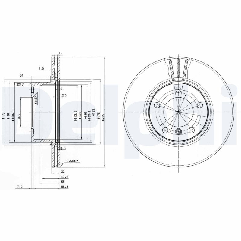 DELPHI Első féktárcsa BG3043_DEL