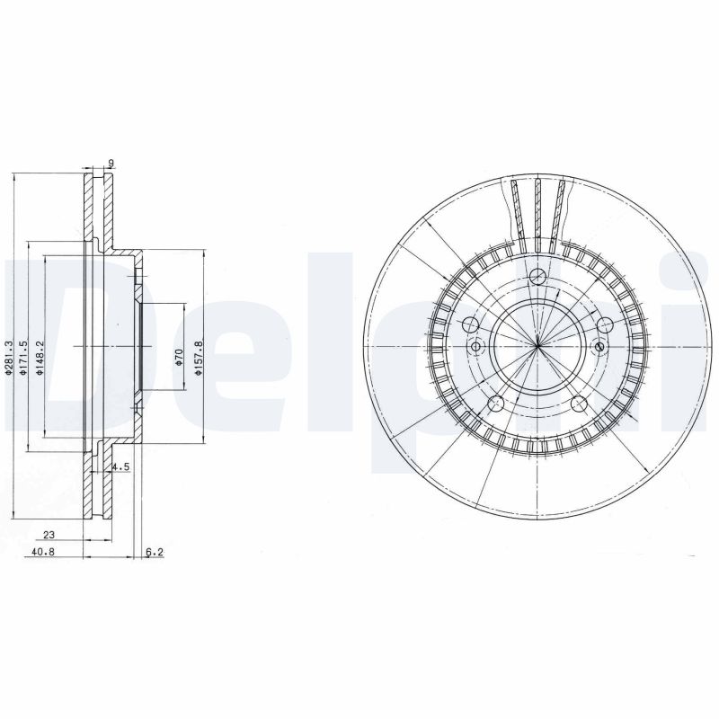 DELPHI Első féktárcsa BG3061_DEL