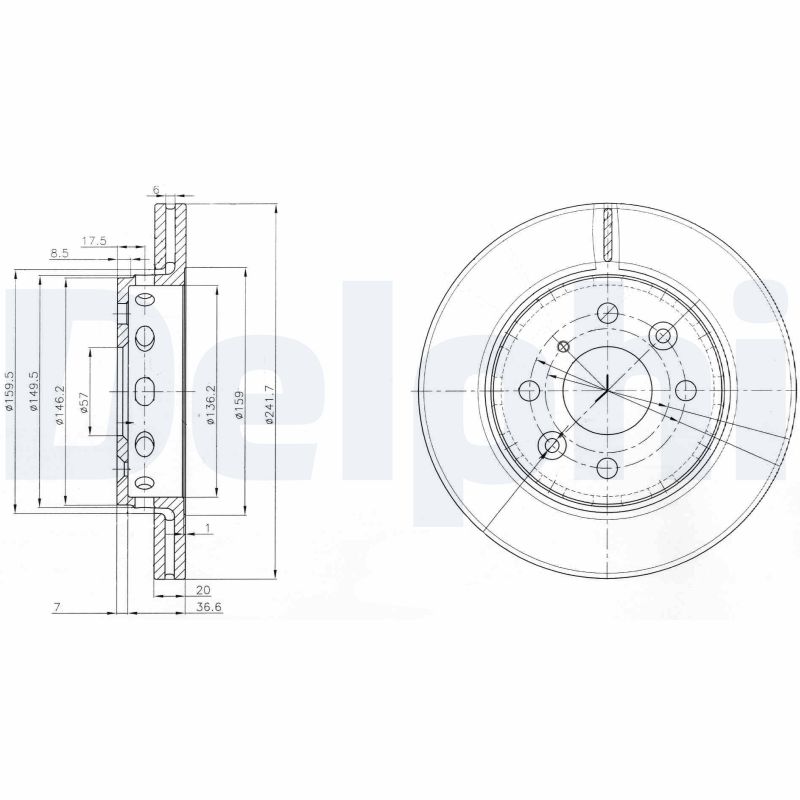 DELPHI Első féktárcsa BG3074_DEL