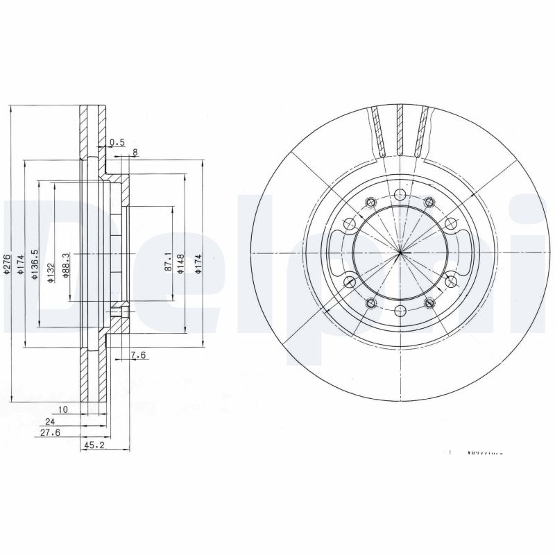 DELPHI Első féktárcsa BG3099_DEL