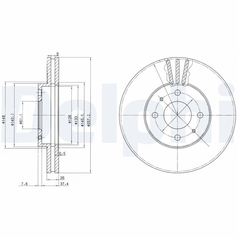 DELPHI Első féktárcsa BG3124_DEL