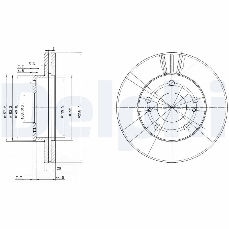 DELPHI Első féktárcsa BG3127_DEL