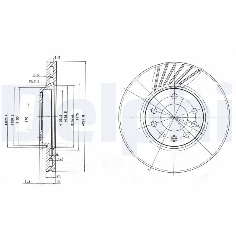 DELPHI Első féktárcsa BG3142_DEL