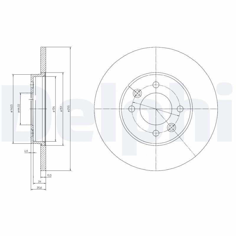 DELPHI Hátsó féktárcsa BG3147_DEL