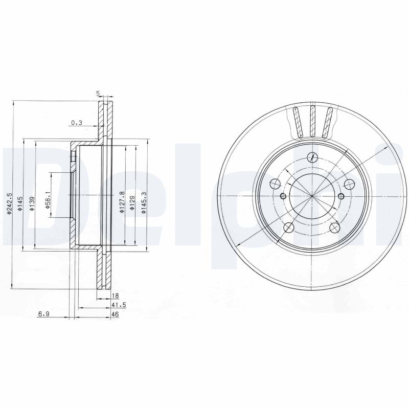 DELPHI Első féktárcsa BG3151_DEL