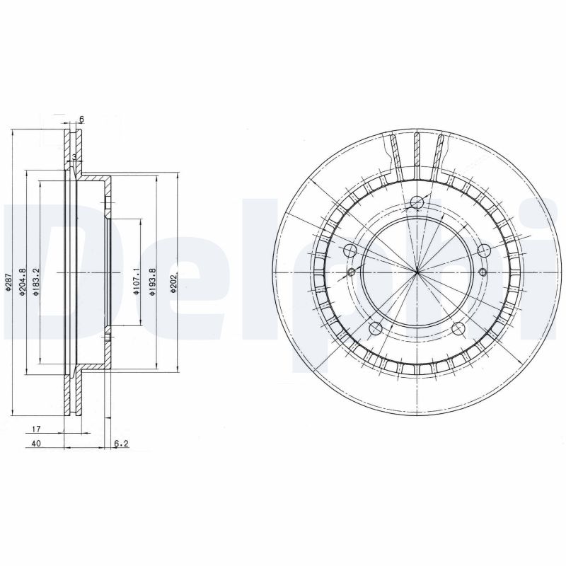 DELPHI Első féktárcsa BG3158_DEL