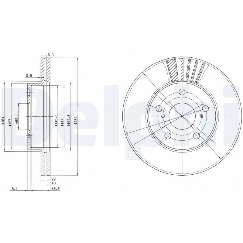 DELPHI Első féktárcsa BG3171_DEL