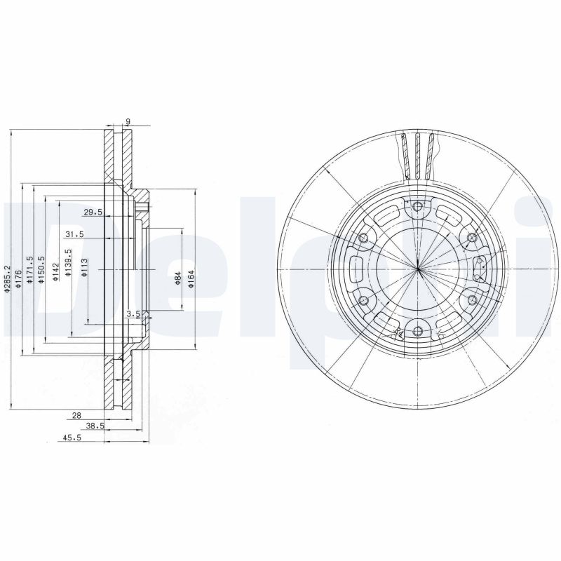 DELPHI Első féktárcsa BG3193_DEL