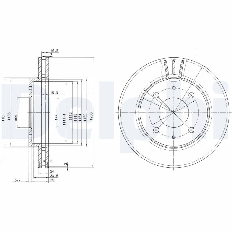 DELPHI Első féktárcsa BG3202_DEL