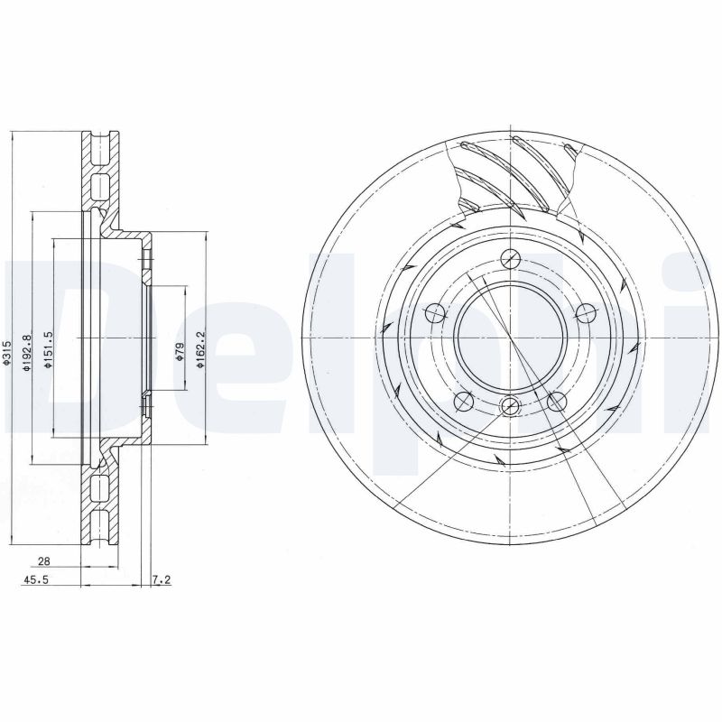 DELPHI Első féktárcsa BG3215_DEL