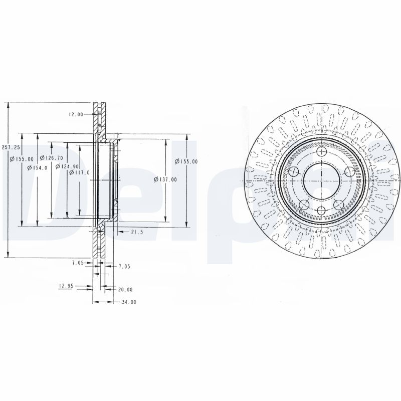 DELPHI Első féktárcsa BG3222_DEL