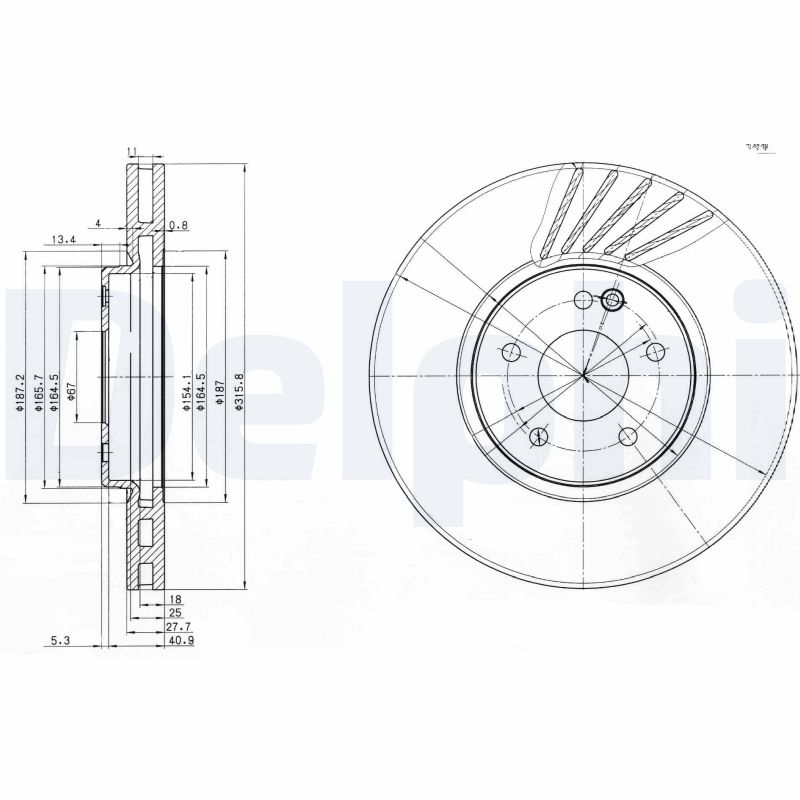 DELPHI Első féktárcsa BG3238_DEL