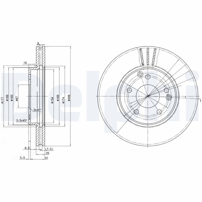 DELPHI Első féktárcsa BG3240C_DEL