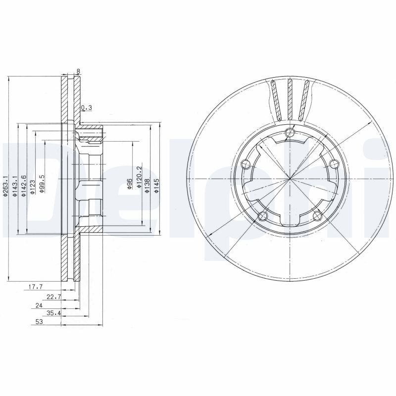 DELPHI Első féktárcsa BG3245_DEL